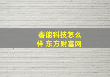 睿能科技怎么样 东方财富网